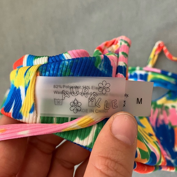 Aurelle Multicolor Abstract Bikini Top - Picture 3 of 4